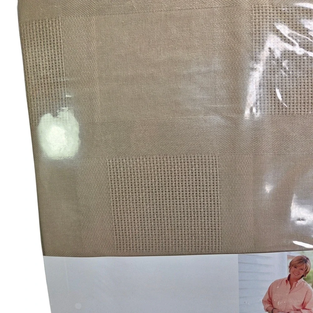Martha Stewart Tablecloth Taupe 60 x 102 Oblong Woven Fabric Neutral Decor New